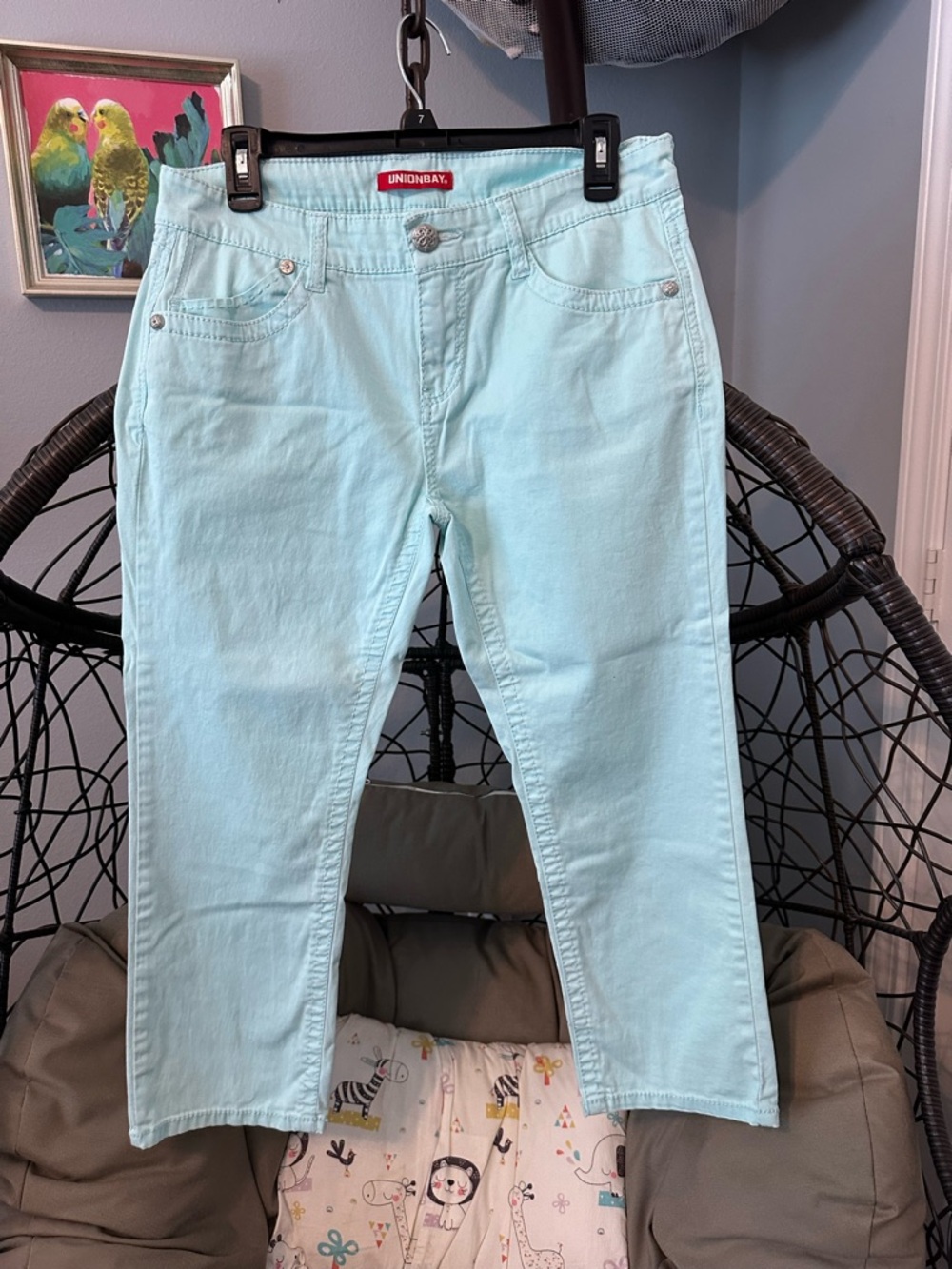 UNIONBAY Light Mint Cropped Stretch Jeans
